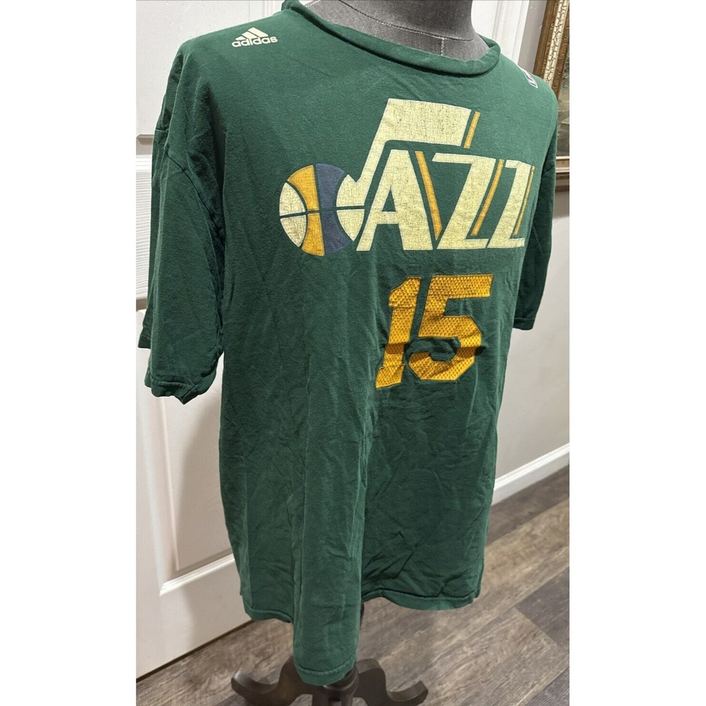 Adidas NBA Utah Jazz T-Shirt Mens 2XL Green Good Derrick Favors #15